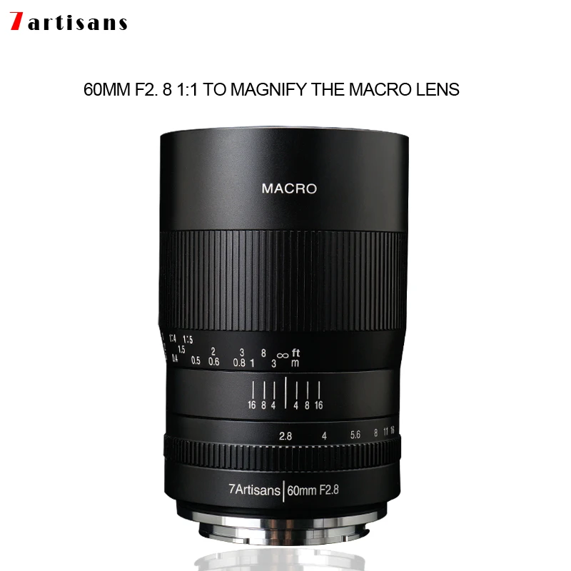  7artisans 60 мм f2.8 макро объектив APS-C для ЖК-дисплея с подсветкой Fujifilm Olympus M43 беззеркальная камера R M50Z6 Z7