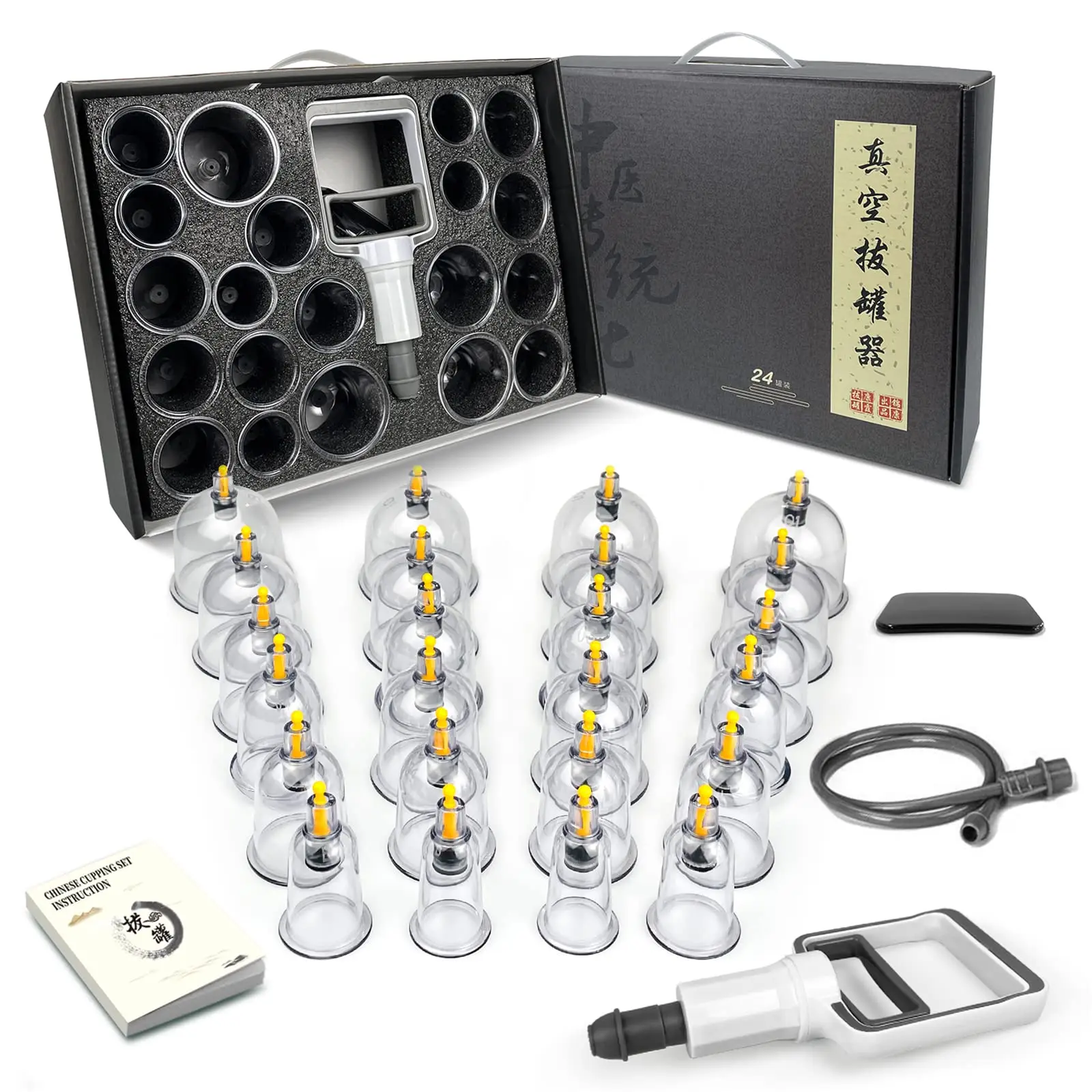 Traditional Chinese Vacuum ABS Cupping Therapy Cups 24 Body Silicone Massage Set