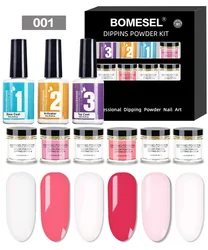 5 colors Nail art Dipping powder kit set No baking light French nail polish dipping powder  nail kit system