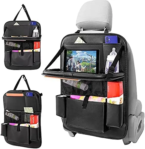  Manufacturers Custom wholesale best selling high quality easy installing Car seat back Organizer storage bag with table