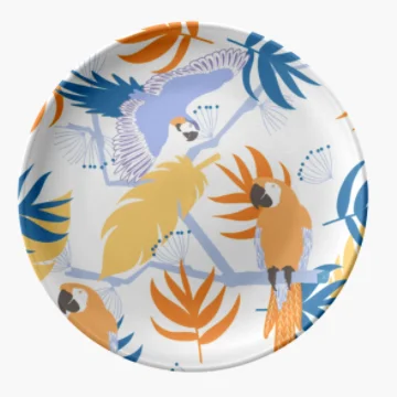 Nordic Style Animal Cotton Pattern Square Ceramic Dessert Dishes Plates Set Colorful Restaurant Home Party Dining Plates