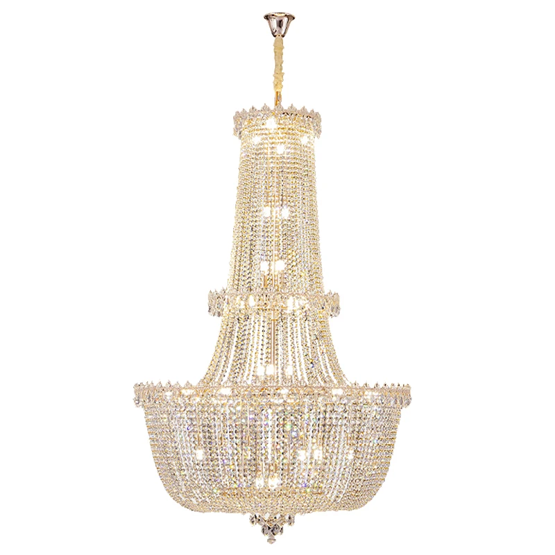European Indoor Lighting Empire Crystal Chandelier Luxury Chrome Crystal Chandelier For  Villa Living Room
