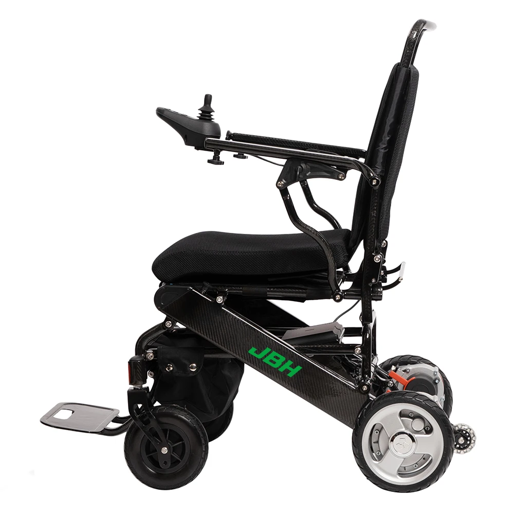 Ultra compact heavy duty lightweight carbon fiber folding electric wheelchair