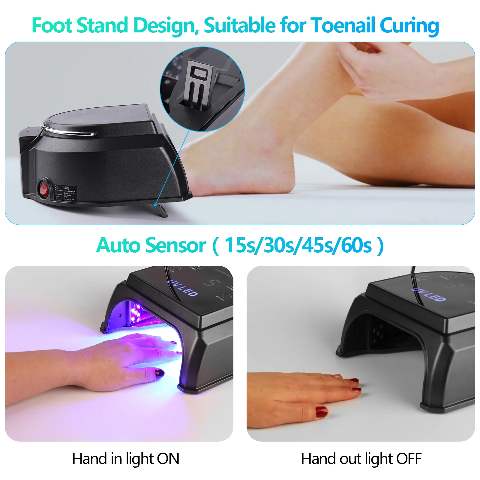 2023 New design Nail Supplies 60W Cordless Pro Cure LED UV Nail Lamp Professional Rechargeable Nail Dryer