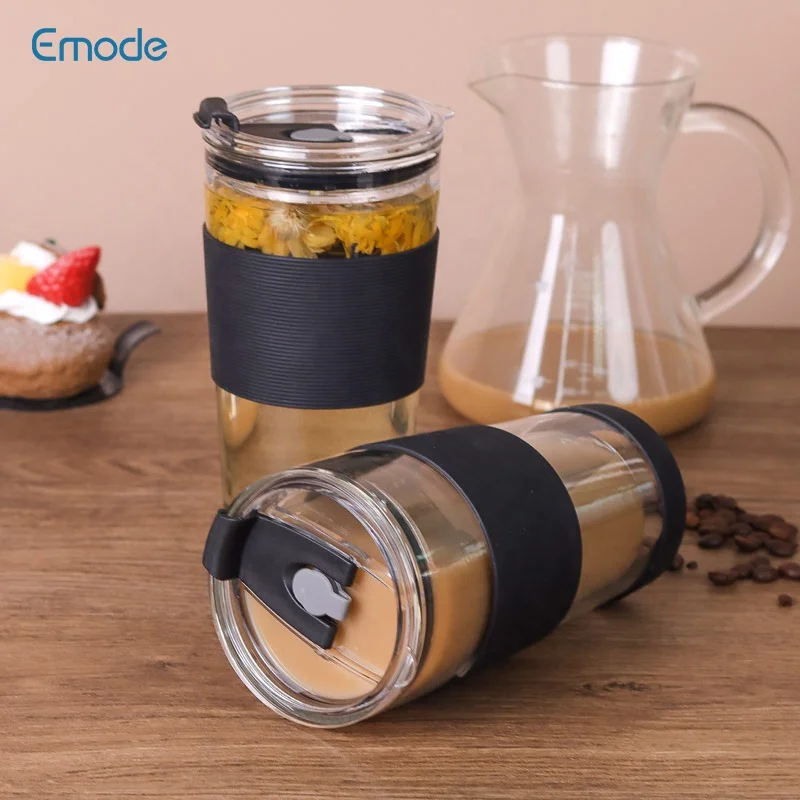 Стеклянный стакан с силиконовым рукавом стеклянная чашка для кофе со льдом многоразовая горячей и холодной