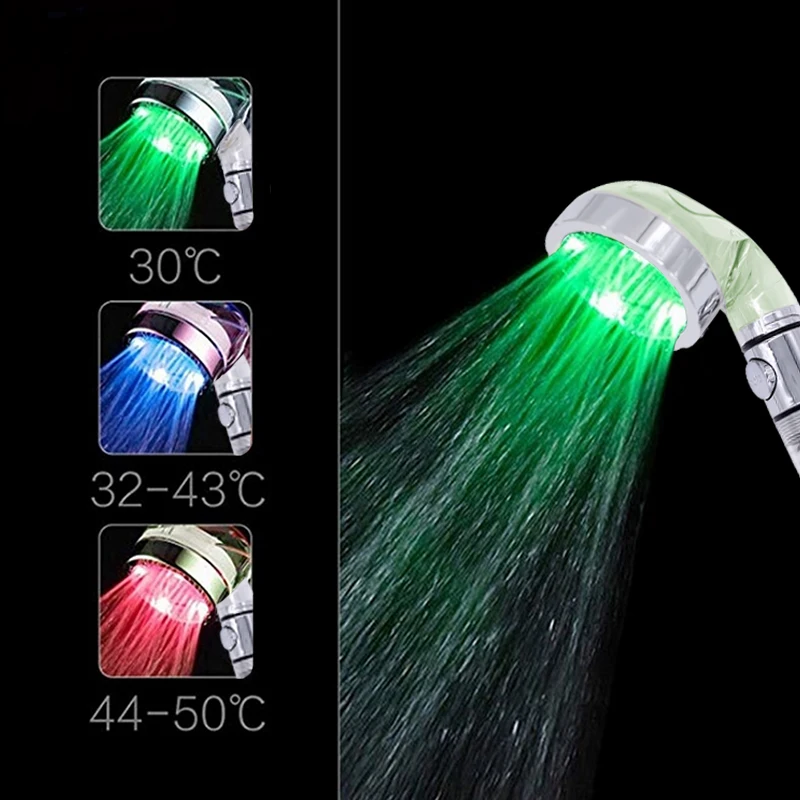 New Colorful Shower Head Home Bathroom 7 Led Colors Changing Water Glow Light Color Changing Led Rain Shower Head With Filter