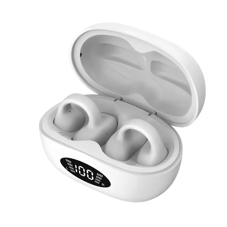 Wireless Earbud Hifi Sound Clip on True Intelligent Recognition Noise Reduction Open Ear Clip Earphone Earbuds Headset