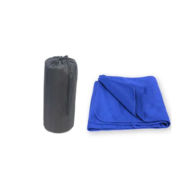 100%Polyester Cheap Promotional Gifts Polar Fleece Blanket With Bag And Custom Logo