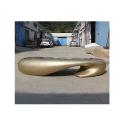 Golden Fiberglass Bench Outdoor Public Benches in The Park Modern Patio Bench Outdoor Furniture