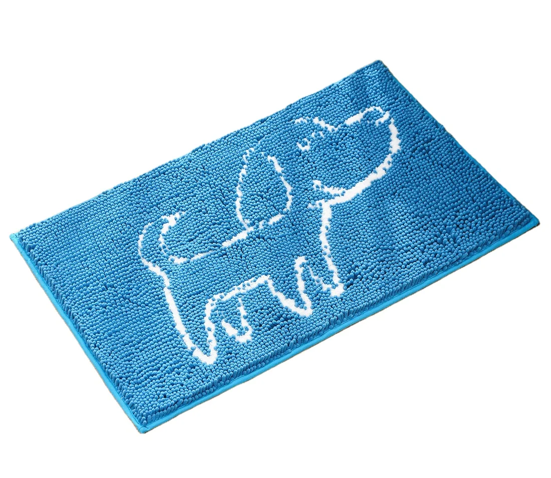 High Quality Animal Pattern Water Absorbent Polyester Noodle Bath Mat Rug
