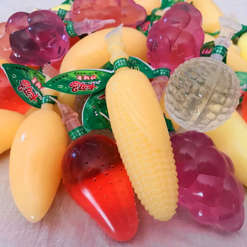 China Gelee Colorful Cute Fruit Shape Thach Yummy Juice Fruity Jello Grape Mini Jelly Candy In Jar