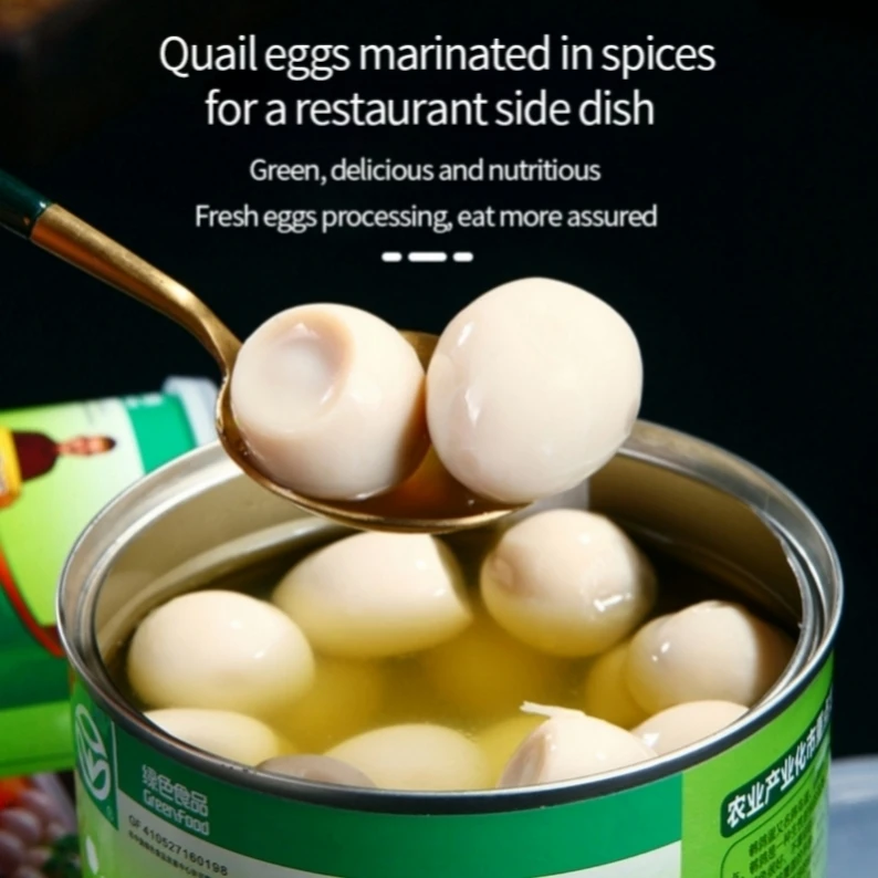 High quality canned boiled quail eggs from Chinese canned food factory