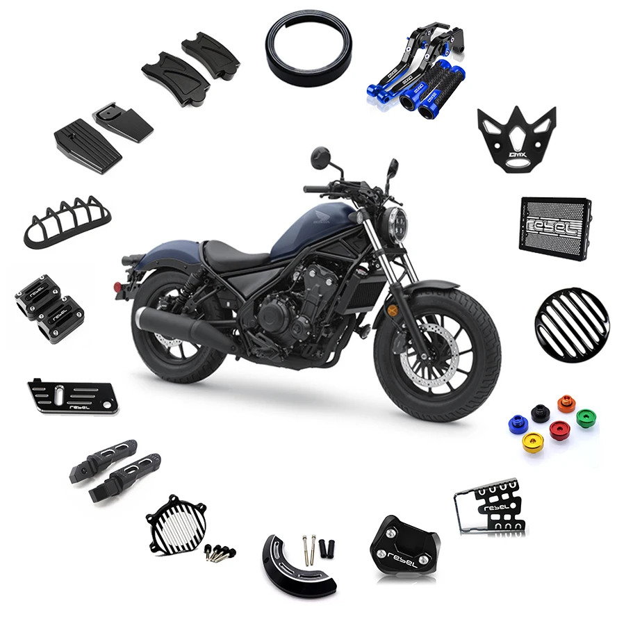 Motorcycle Decorative Radiator Cover Footrest Engine Protector Slider for HONDA CM300 CM500 CMX REBEL 500 Aluminum Accessories