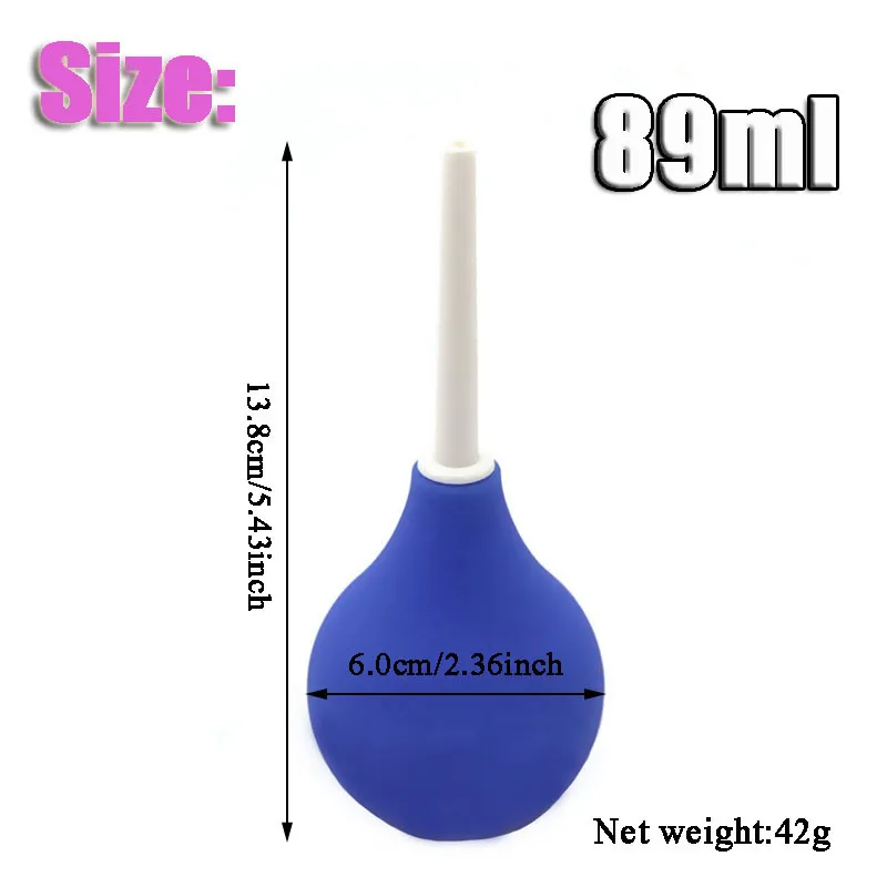 Enema Rectal Shower Cleaning System Silicone Gel Blue Ball for Anal Anus Colon Enema Anal Cleaning