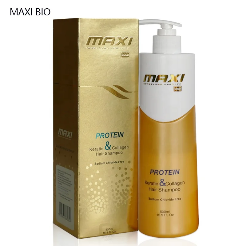 MAXI BIO Gold Hair Shampoo Rich in Protein Amino Acid Anti Hair Loss Color Safe Ultra Hydrated Sulfate-free 500ML