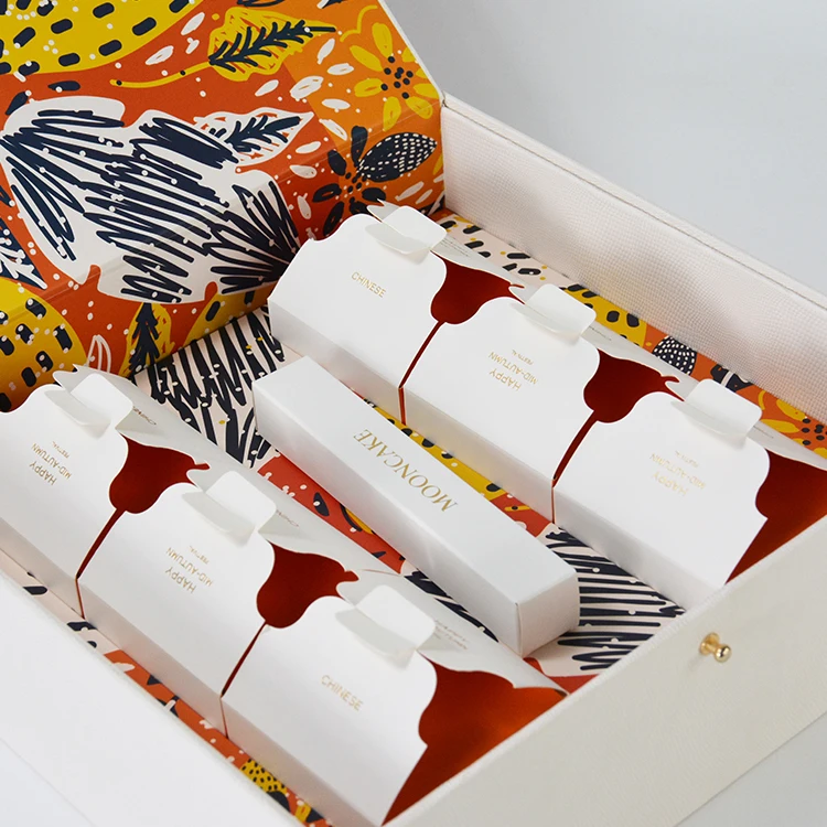 China factory wholesale custom logo design unique style mooncake colorful rigid book shape gift box for packaging apples