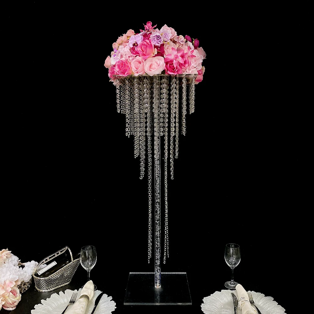New Hot Style Luxury Wedding Decoration Transparent Acrylic Flower Stand for Table Centerpiece