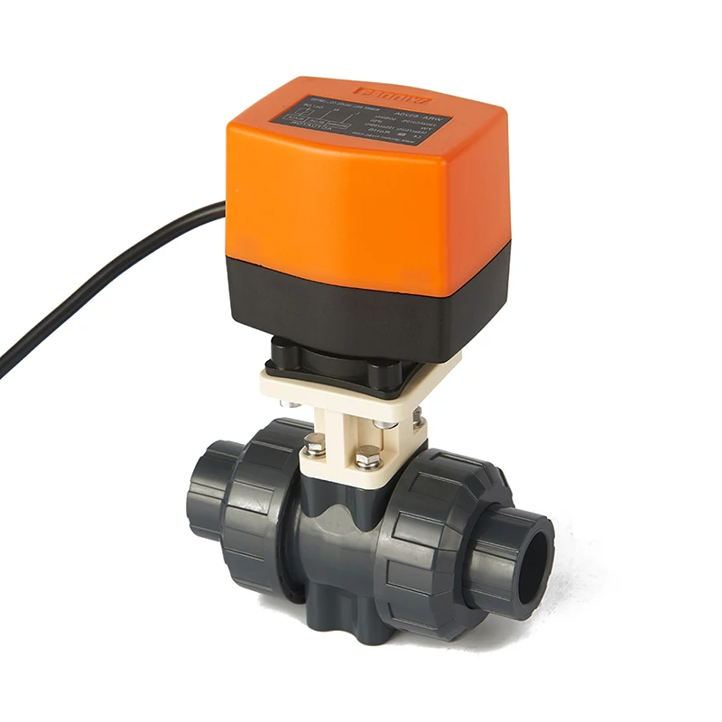 Winvall DC Electric Actuator  2 way 1/2' 3/4inch 1 in PVC Motorized Ball Valve Electric Plastic Control 2 Way Ball Valve