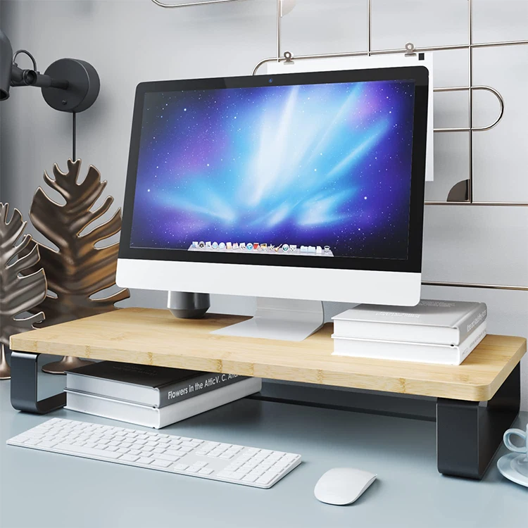 Portable desktop desk table top metal iron bamboo pc computer laptop monitor stand riser