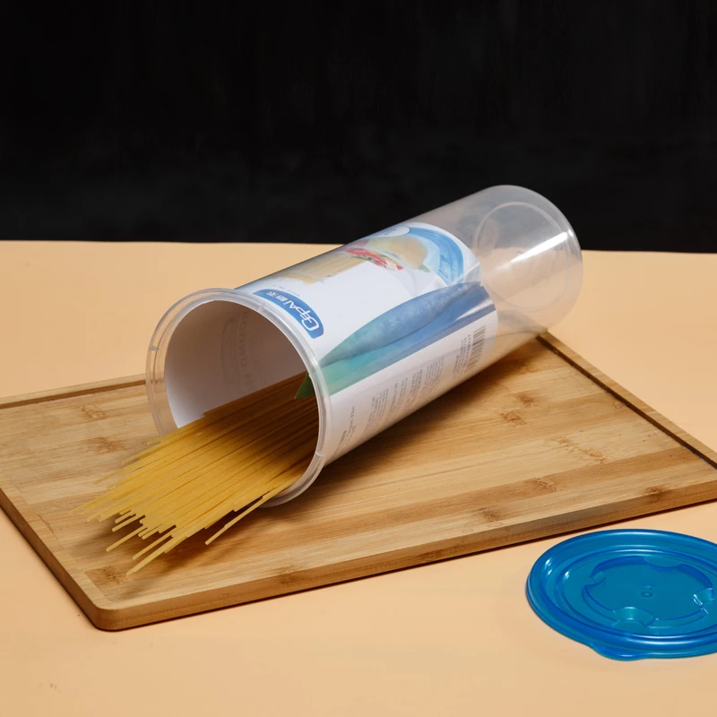 wholesale Small BPA-Free PP Plastic Cylinder-Shaped Food Packaging Microwavable Lid Pasta Jar Bucket Storage Modern Design Lock