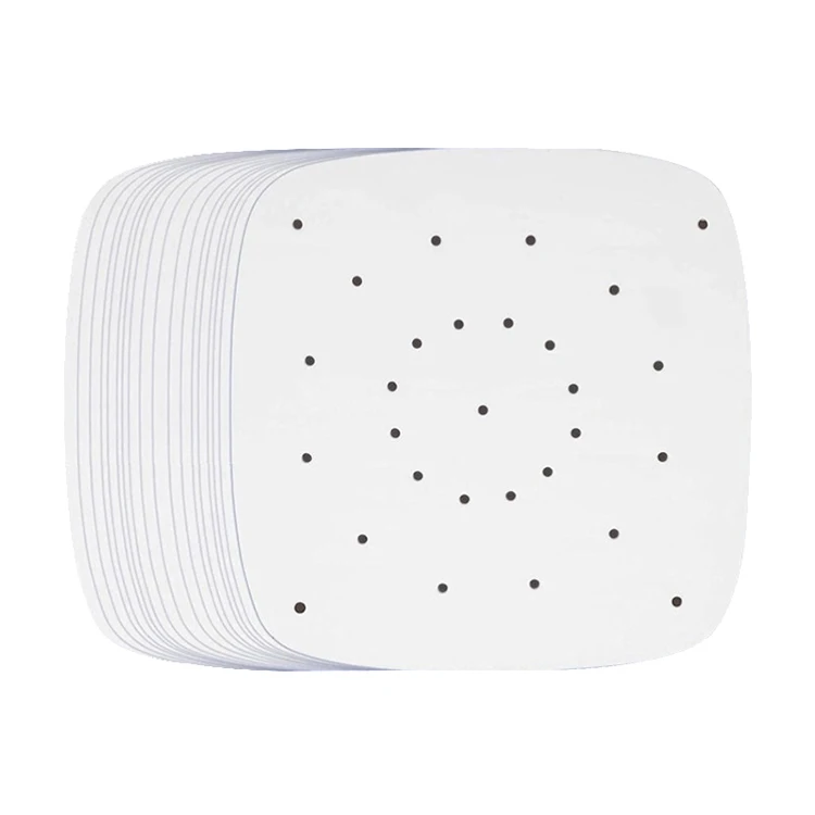 
Eco-friendly Oem 10 Inch Square7.5 Inch 8.5Inch Air Fryer Baking Paper For Air Fryer Greaseproof Coating Par With Hole 