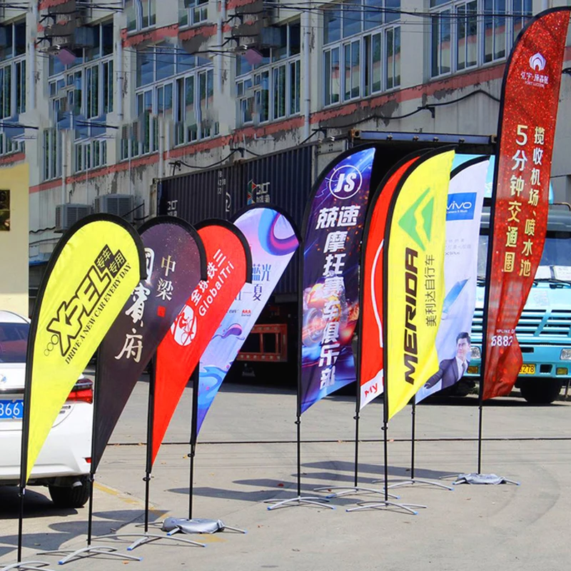 Rectangle Display Beach Flag Banner Printing Square Flags