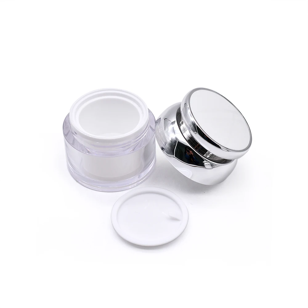Strapless design Vacuum press Acrylic Airless cream jar with cap lotion bottle set
