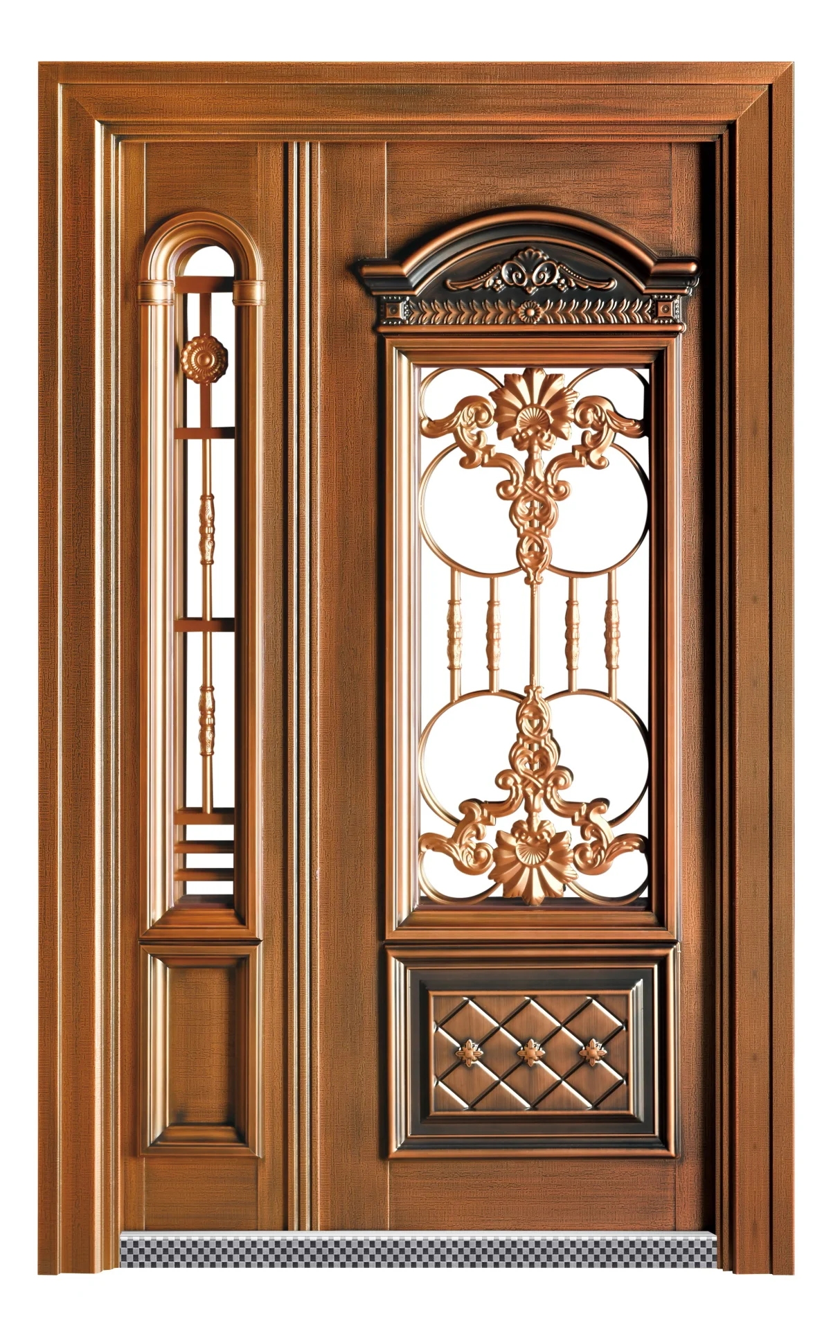 Bowdeu Factory Luxury design China Top Manufacturer zinc alloy imitate cast aluminum door alloy safety door for sale