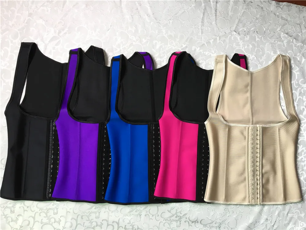 Latex Waist Cincher Body Shaper Workout Sport black pink purple beige blue Vest Waist Training Corsets Trainers
