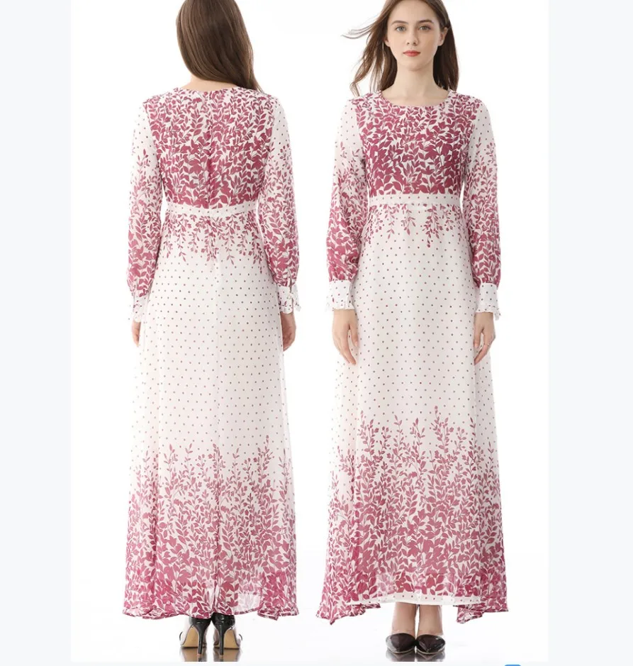 
Low Price High Quality 100% Polyester Evening Dresses Print Floral Long Dress Elegent Women Embroidery Prom Dress 