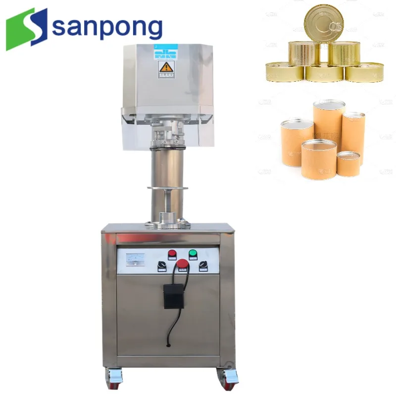 guangdong semi-automatic can sealing machine for canned fruit packaging snack food tin can lid sealing machine