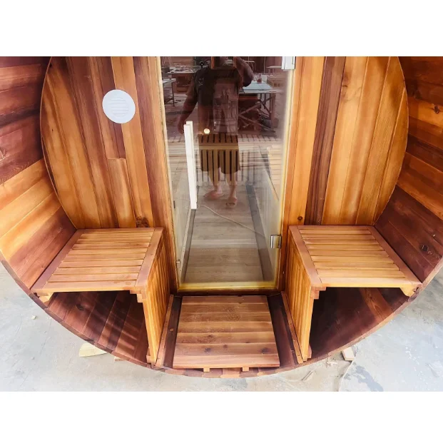 Outdoor 6-Person Wooden Barrel Sauna Rooms With Delivery To Door
