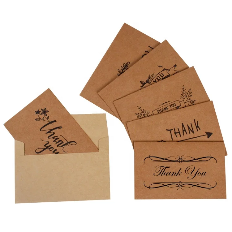 Custom Personalized Thank You Business Card Kraft Paper After-sales Service Card for Shopping Business Gift Artificial OEM