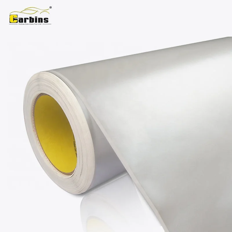 Carbins Hot Sale 1.52*18m Metal Flash Silver PVC Vinyl Car Wrap Chrome Film Matte Car Wrapping Stickers