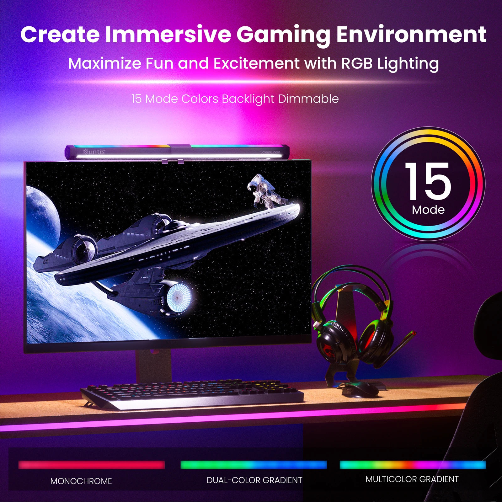 Northland 15 режимов цветная диммируемая RGB подсветка светодиодный двойной источник света развлекательный офис светильник бар для монитора
