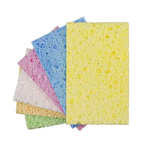 
100% Natural Colorful Cellulose Kitchen Scrub Multi-use Dishwashing Sponge 