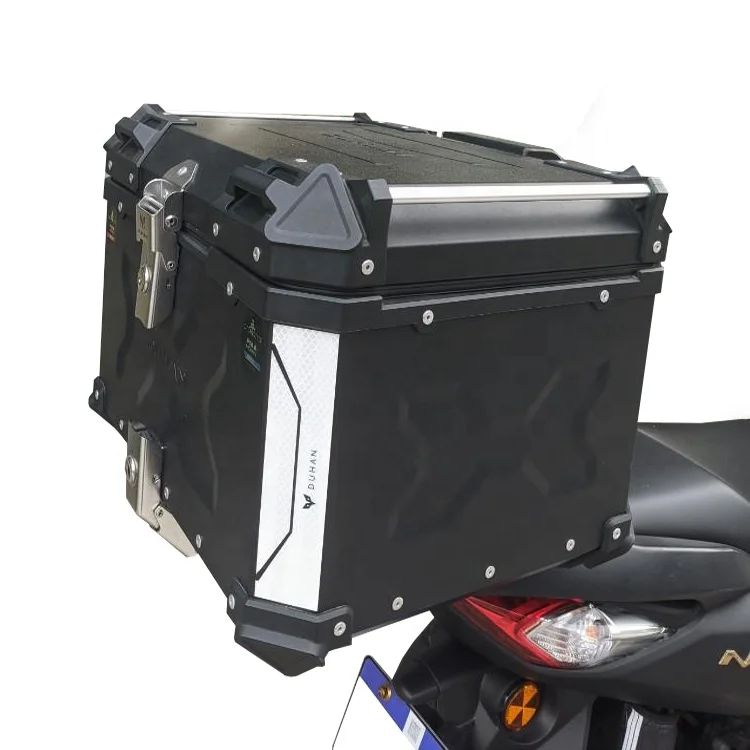 DUHAN 55L Tour Motorcycle Case for Full Helmet Luggage Tail Top Box Aluminum with Mounting Bracket for Universal Motorcycles