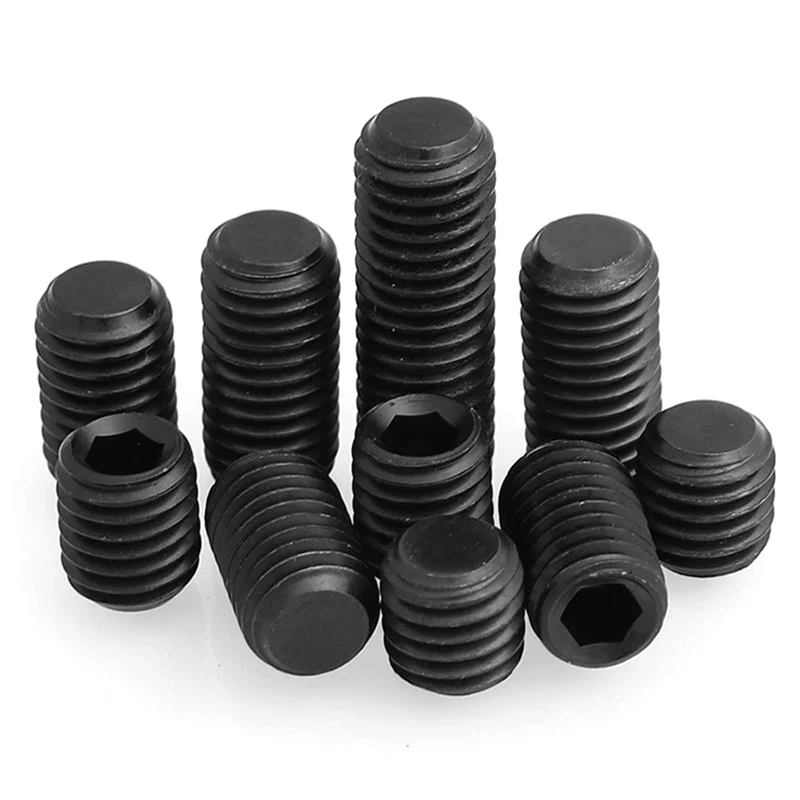 Inch Alloy Steel Black Oxide Flat End Hexagon 5/16 Hex Socket Set Screws With Flat Point