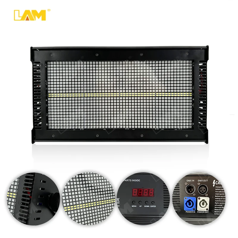 LAM 1000w 5050 LED Strobe Light RGB 3in1 Color Event Disco Flash Light 8 Segment 960pcs 5050 Led For Stage Strobe Matrix Light