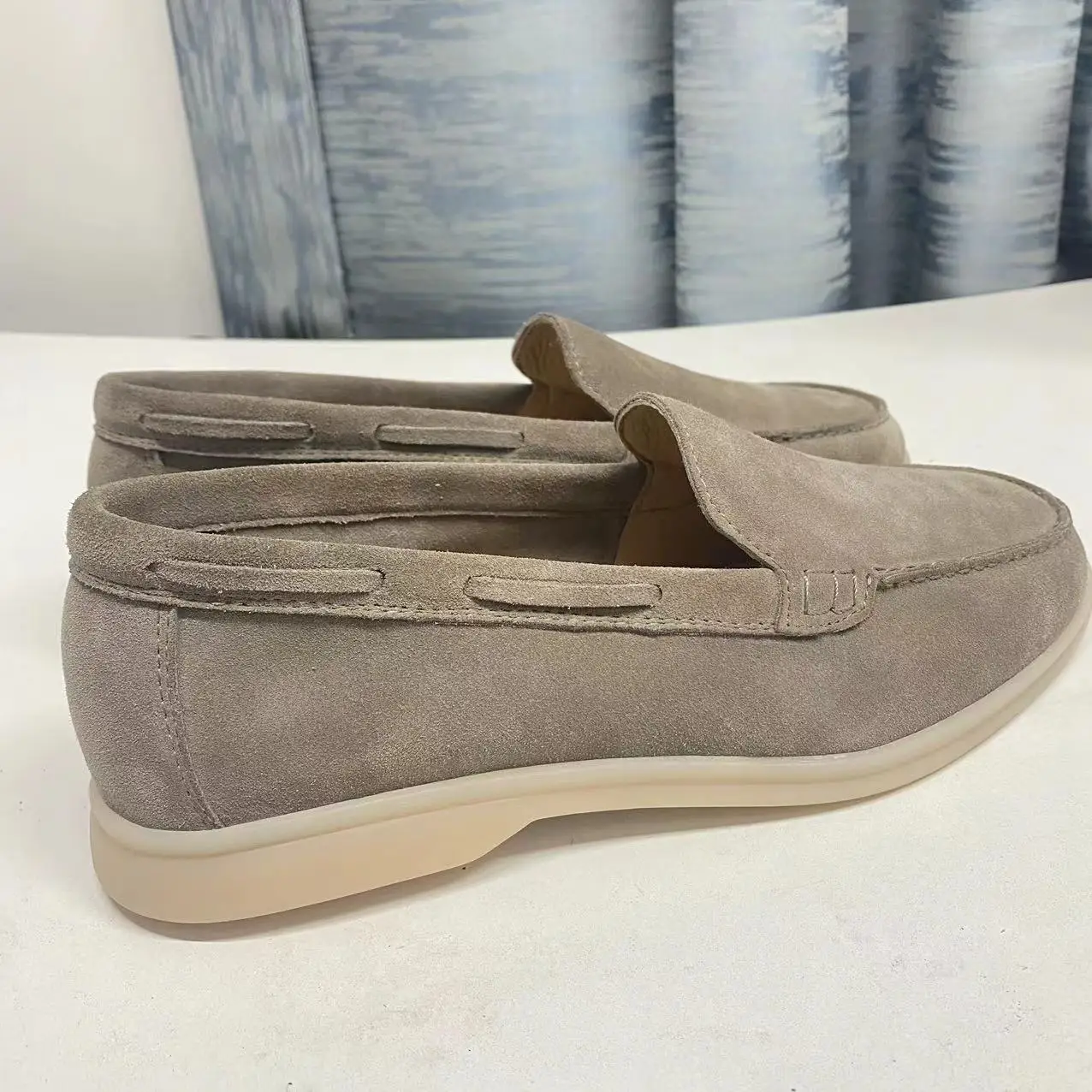 Plus size Mens Women summer walk loafers Shoes Cow Suede Genuine Leather office man flat casual Chaussure Customize logo factory