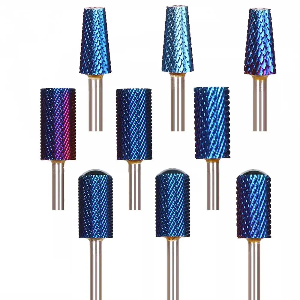 Вольфрамовое сверло для ногтей 3/32 Электрический инструмент удаления кутикулы Гель-инструмент синих маникюрных сверл аксессуары