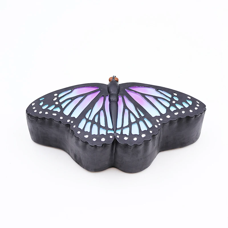 Wholesale keepsake pet dog cat funeral urns custom resin blue butterfly urns for adult and infant ashes cremation urn