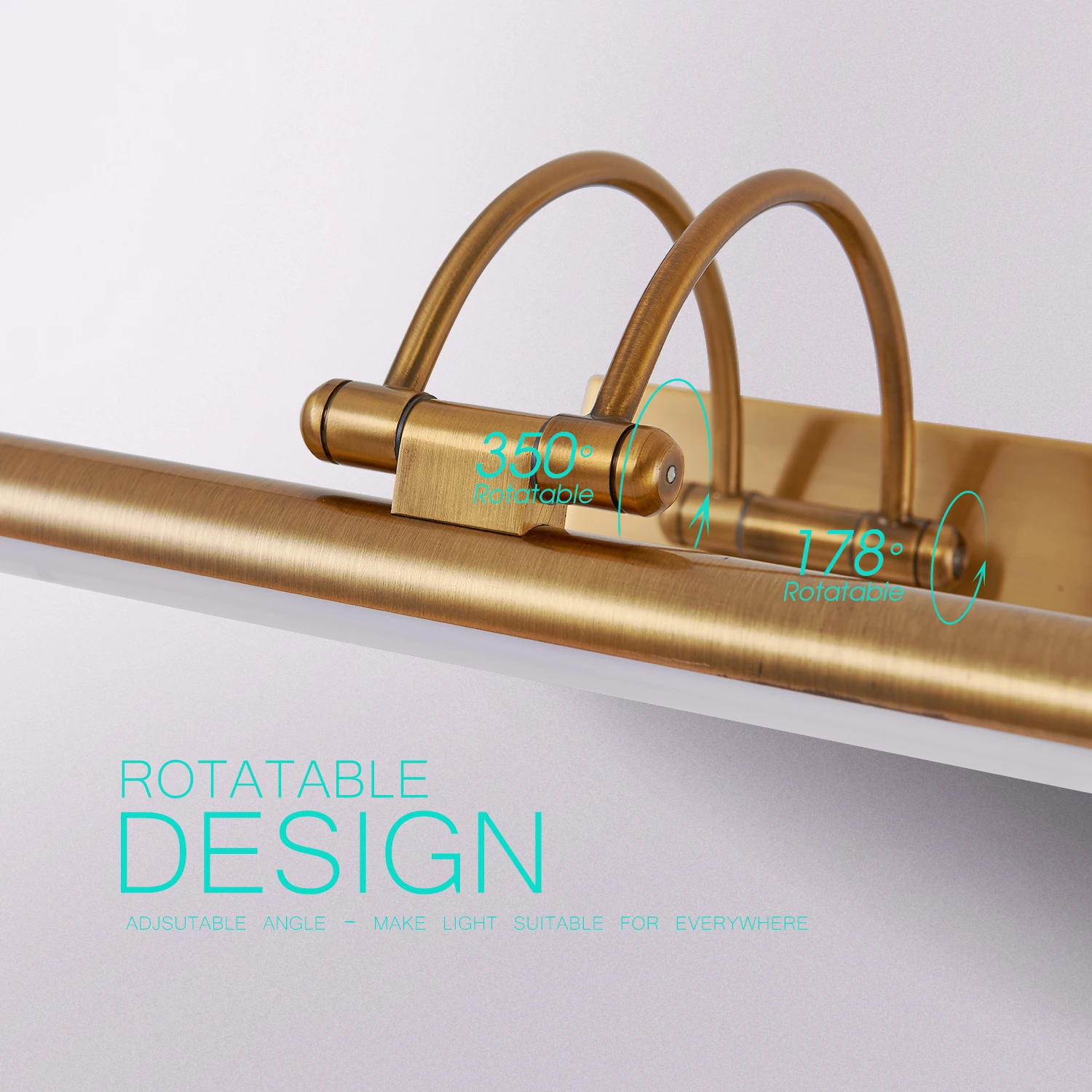 Brass indoor bathroom antique brass wall lamp bathroom lighting vanity mirror lights waterproof IP44 lamp