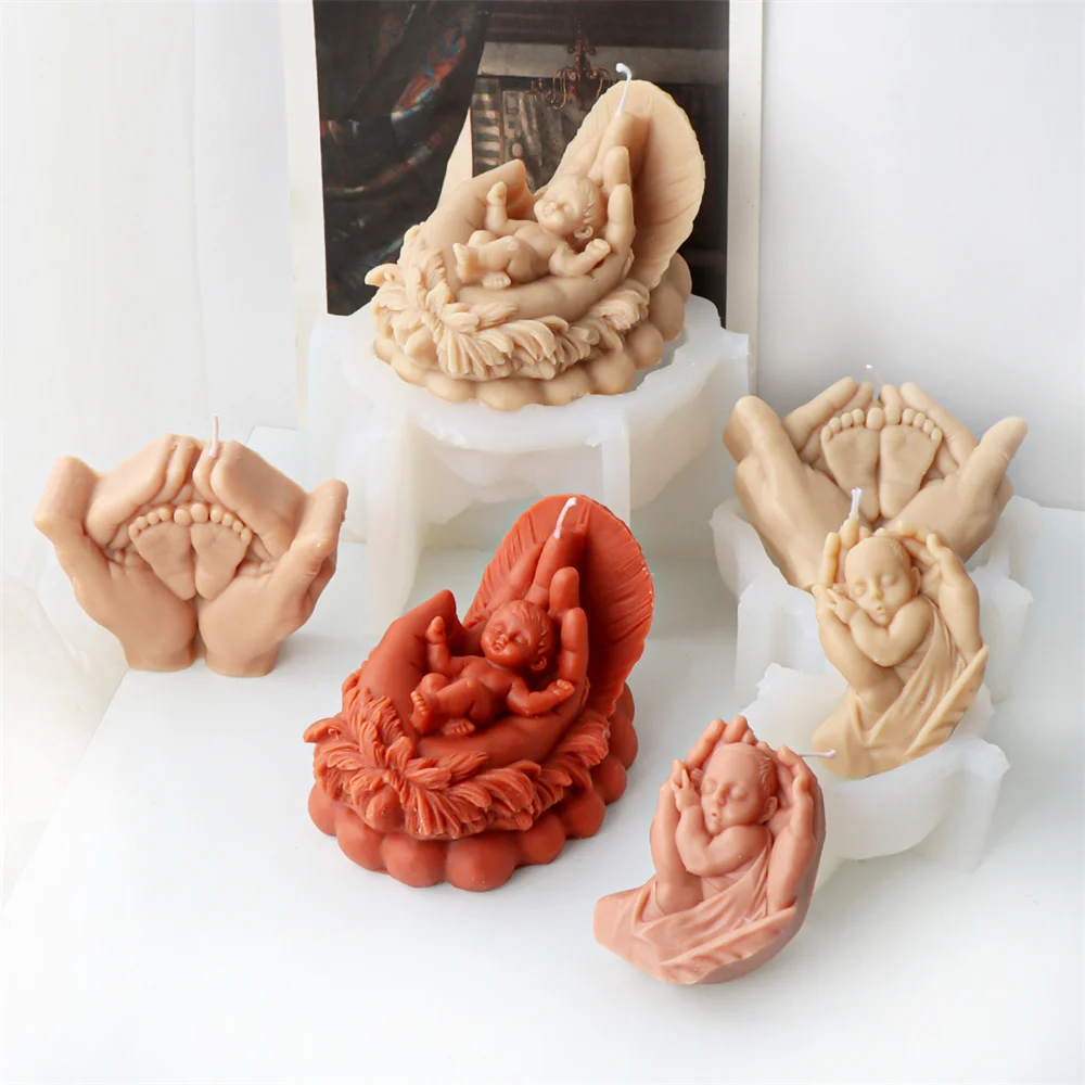 Baby Sleep Candle Silicone Mold Angel Mold,Silicone Soap Mould,Handmade Plaster Resin Clay Tool, Home Ornaments Party Decor