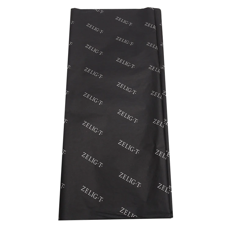 Wholesale and custom-made black environmental black 17gsm tissue paper can do any size for packing use