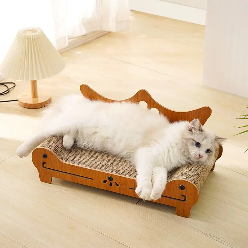New cat scratching board pet sofa corrugated paper cat claw sharpening hot sale solid wood cat bed