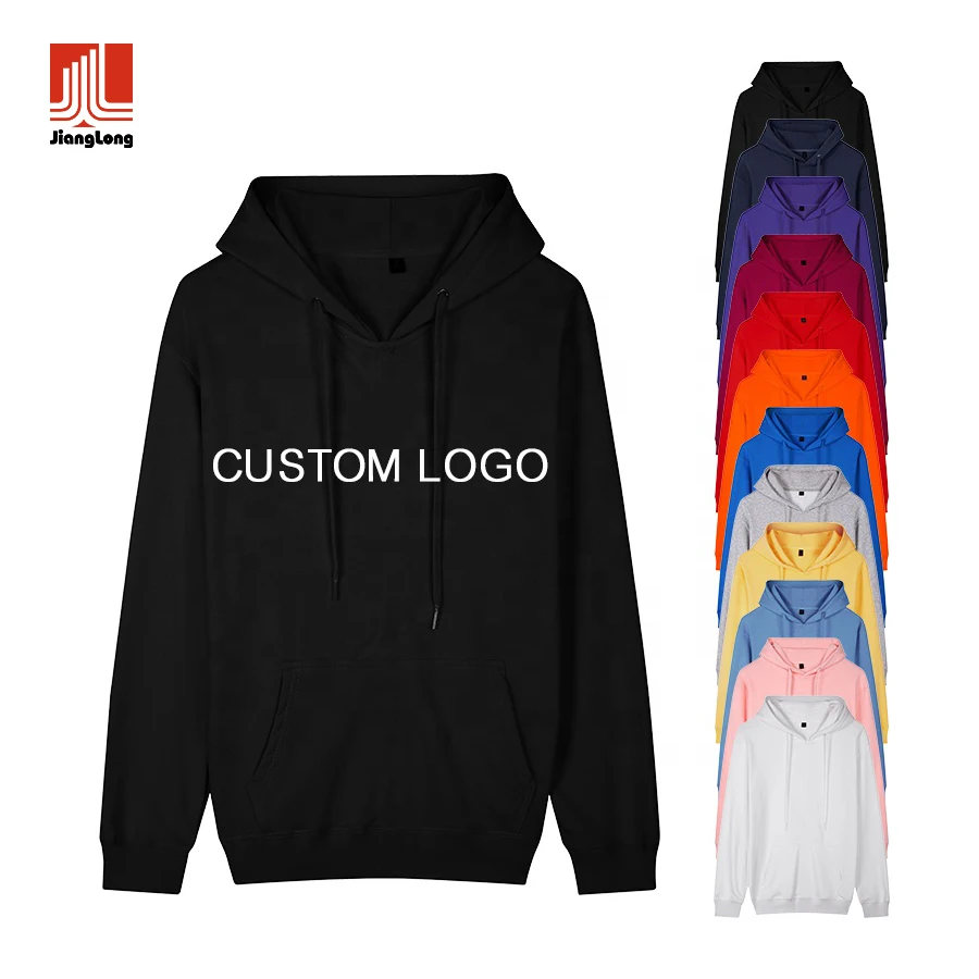 Оптовая продажа Пользовательский логотип 100% хлопок 300gsm тяжелый вес толстовка мужская Толстовка