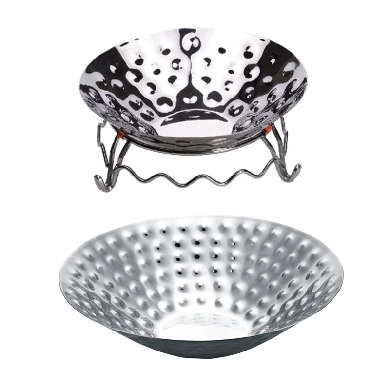 hotel and restaurant supplies stainless steel Arabic food nut bowl hammered silver salad tray for sale