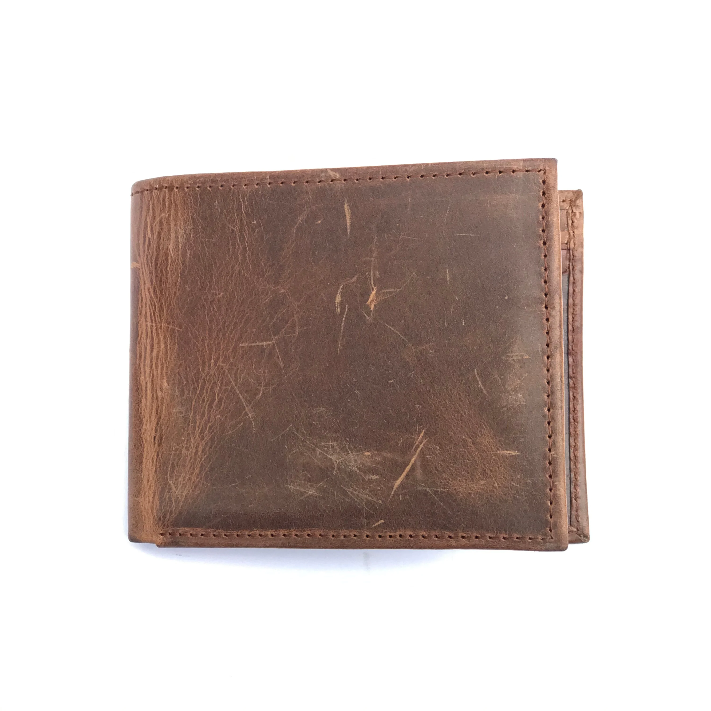 Crazy horse handmade genuine leather wallet smart slim with coin pocket and rfid blocking