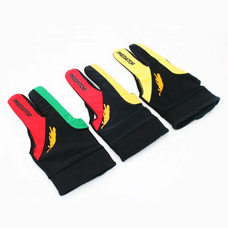 Mixed Color and High Grade Quality Brand 3 Finger Billiard Gloves